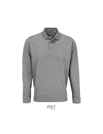 Unisex πόλο μακρυμάνικο (Heritage 03990) grey melange